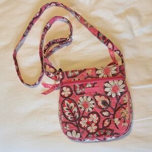 Retired Vera Bradley Pink Blossom Paisley Crossbody hobo style bag